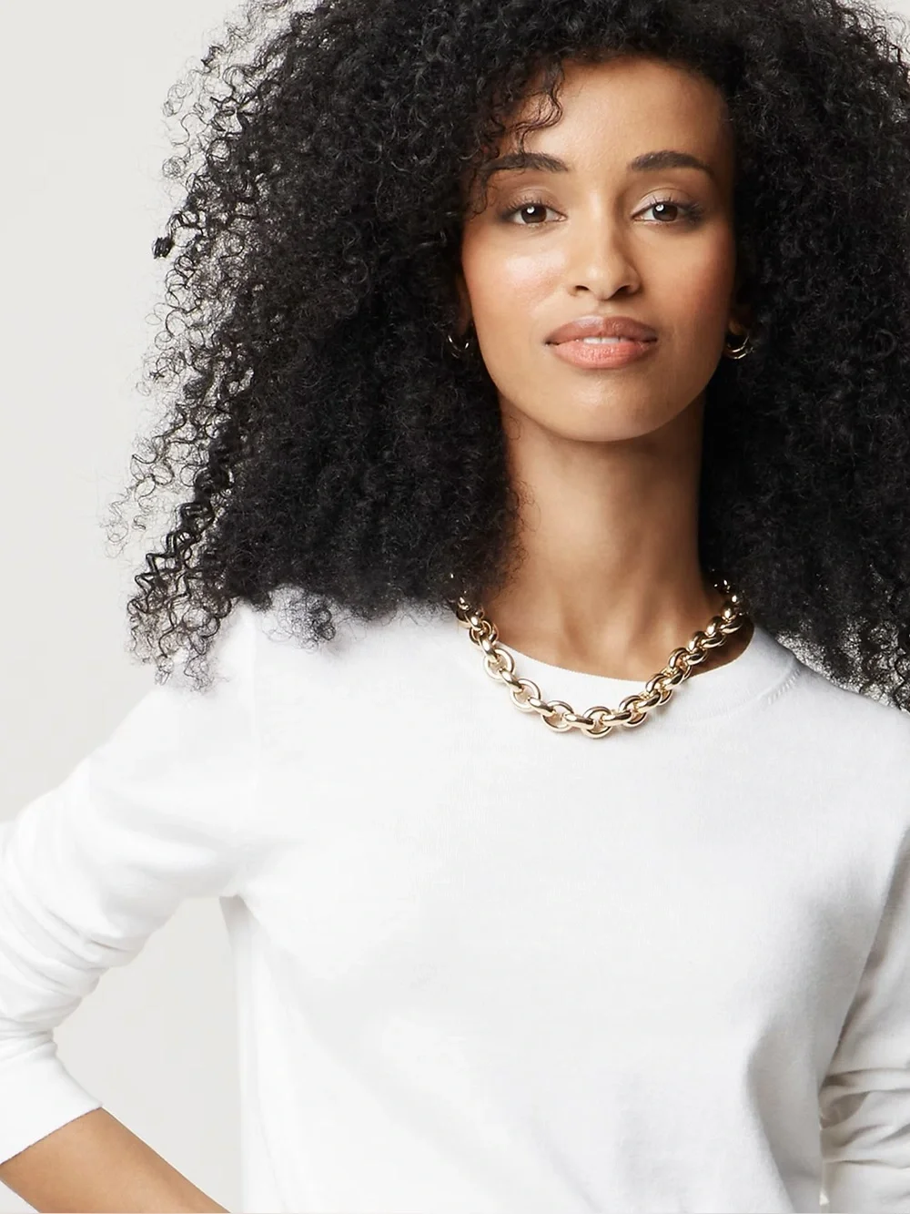 J. Crew Cotton Teddie Sweater in White XL